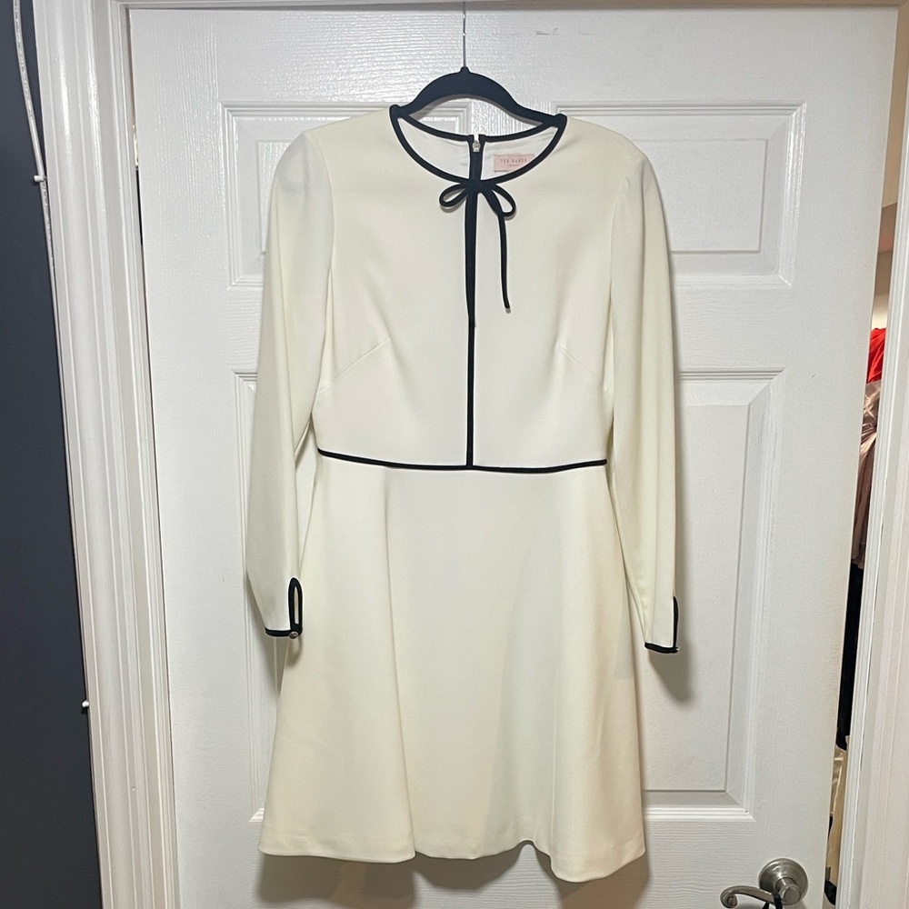 Ted Baker Ivory Dress with Black Trim